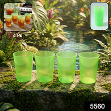 Reusable Plastic Drinking Tumblers - 4-Piece Transparent Water Cup Set