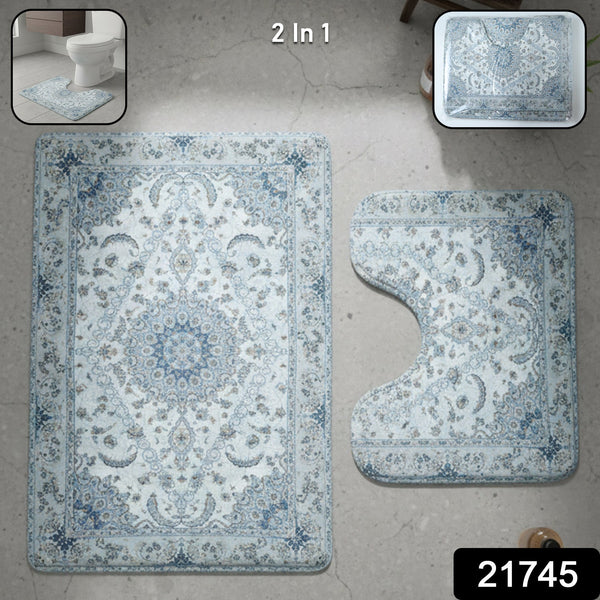 Soft absorbent bath mat combo