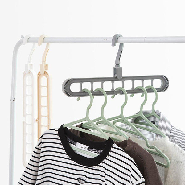 9-Hole Plastic Hanger Hook for Wardrobe Clothes Organization & Indoor Storage