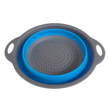 Flexible silicone strainer for utensils.