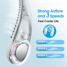 Portable Rechargeable Neck Fan (1 Pc, White Color)