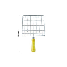 Kitchen Square Stainless Steel Roaster Jali, Barbecue Grill with Wooden Handle